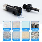 3/4” Diamond Hole Saw with Slots 20mm Vacuum Brazed Tile Hole Saw for Porcelain Granite Brick Concrete with 5/8-11 Thread to 3/8” Hex Shank Adapter Fit Both Angle Grinders & Electric Drills