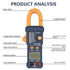 IZIO Digital Clamp Meter Multimeter 5999 Count, Ampere Voltage Tester Auto Ranging with AC DC Voltage, AC Current,Resistance,Capacitance,Continuity,Live Wire Test, NCV,Non-Contact Voltage Tester, Blue