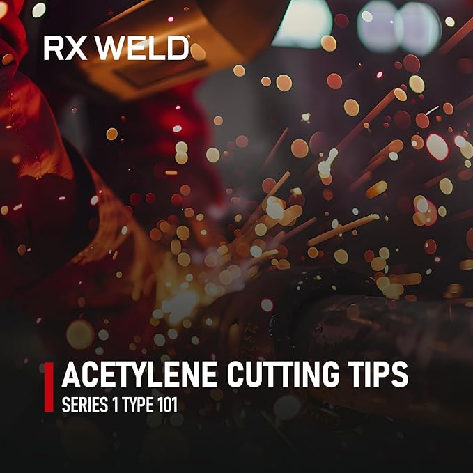 RX WELD 0-1-101 Acetylene Cutting Torch Tips, Fit V-Style Heavy Duty Torch - Pack of 2