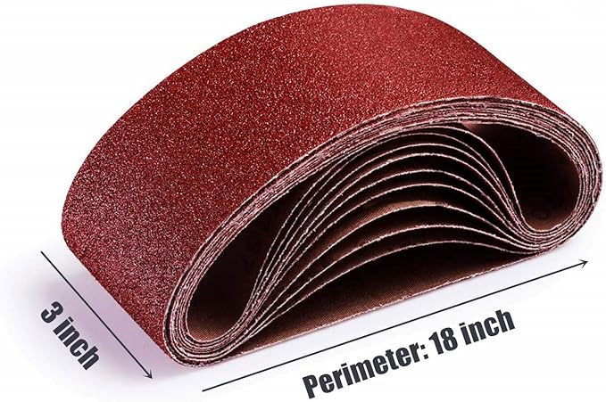 3x18 Inch Sanding Belts, 8 PCS Each of 40 60 80 Grit,24 Pack Aluminum Oxide Sander Belt Craftman Belt Sandpaper