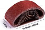 24 Pcs 3x18-Inch Aluminum Oxide Sanding Belts,6 Each of 40 80 120 240 Grits,for Belt Sander