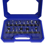 Router Bits Set of 15 Pieces 1/4 Inch Router Bit Set Woodworking Tools for Beginners, Router Bits Sets Idea Gifts for Dad