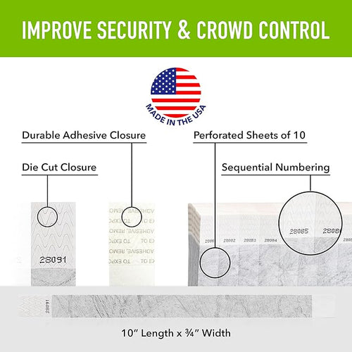1,000 WristCo Tyvek Metallic Silver Wristbands for Events – Tamper-Proof Design Prevents Reuse – Premium-Grade Bracelets for Hospital & Medical ID, Party, Concert Entry, VIP Identification