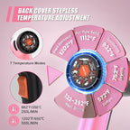Heat Gun for crafting 1800W, 122℉~1202℉ Variable Temperature Control with 2-Temp Settings 4 Nozzles, 1.5s Fast Heating Mini Heat Gun for Resin, Shrink PVC Tubing/Crafts and Vinyl Wrap（Pink）