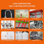 18FT Heat Tape for Water Pipes Freeze Protection IP65 Waterproof 7W/FT 110V BDDFOTO Water Pipe Heat Cable With Thermostat Self-Regulating Pipe Heater for House Garden/RV Camper