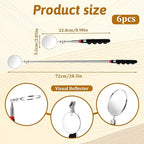 Telescoping Inspection Mirror 6 Pcs Retractable Mirror 28.3 Inch Mechanical Mirrors Long Handle Under Vehicle Detection Mirrors for Car Repair Tool Visual Reflector Contractor Mechanics