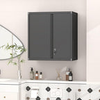 GREATMEET 27.95" H Garage Cabinets, Locking Cabinet, Garage Storage Cabinets, Hanging Wall Mount Cabinet for Utility Room, Black
