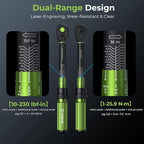 1/4-Inch Drive Click Torque Wrench 10-230 in.lb/1-26 Nm, Dual-Direction Adjustable 72 Tooth Click Torque Wrench for MTB, E-Bike, Moto Maintenance