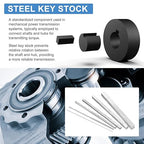 uxcell 5 Pcs Square Steel Key Stock, 5/16" x 5/16" x 12" Cold-Drawn 45# Steel Bars Precision Key Stock for Gearbox Coupling, Silver Tone
