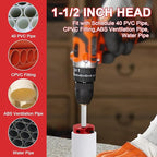 PVC Pipe Reamer, PVC Fitting Saver with 1-½-Inch Head Aluminum, PVC Socket Saver, Plastic PVC Pipe Fitting Reamer Plumbing Tools for SCH40 PVC Pipe, PP, PE, CPVC, ABS Pipe