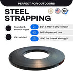 IDL Packaging 1/2" x .020" x 200' Steel Strapping Coil, 1100 lbs Break Strength in Self-Dispensed Сardboard Box - Portable Strong Banding with Superior Cut-Resistance (Pack of 3)