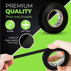 Vinyl Electrical Tape Black, Professional Grade, 3/4 inch x 66ft, Pack of 10