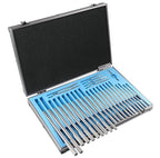 Accusize Industrial Tools 29 Pc Set 1/16 to 1/2 inch by 1/64 in HSS M2 Premium Chucking Reamers, Straight Flute, Aluminum Case, 5528-SF00