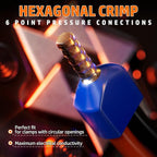 PEBA Ferrule Crimping Tool, with 24 Types of Wire Ferrules/Twin Ferrules Connectors and AWG 28-7 Self-Adjusting Crimping Pliers, Wire Stripper | Hexagonal Crimper for Insulated/Uninsulated Ferrules