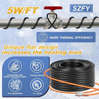 3FT~160FT Heat Tape for Water Pipes, -40°F Deicing Heat Tape,Thermostat Wire,Heating Cable Pipe Heating Cable,Heat Tape with Thermostat,Gutter Heat Cable,Heated Water Hose,120V 8W/ft (100FT)