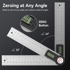 GemRed 82305 Digital Angle Finder GemRed Protractor Stainless steel 7inch 200mm (Black Button)