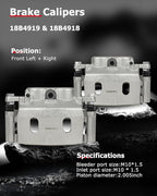 cciyu Front Left & Right Brake Calipers Assembly w/Bracket 18B4919 18B4918 For Cadillac 2007-2008,For Chevy 2005-2008,For GMC 2005-2008