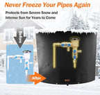 Backflow Preventer Pipe Insulation Cover (5°F) - Irrigation Sprinkler Valve Insulated Pouch - Water Well Pump Cover - Sturdy 5 Layers for Winter Freeze Protection, 40" W x 40" H, Black
