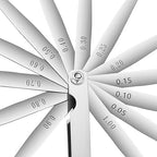 Hotop 13 Blades Steel Feeler Gauge Tapered Feeler Gauge Set Stainless Steel Dual Marked Metric and Imperial Measuring Tool for Measuring Gap Thickness or Width(0.05-1.00 mm)