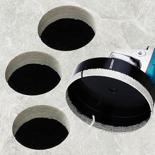 6 Inch Diamond Hole Saw, 152mm Tile Hole Saw Drill Bit Diamond Tipped for Granite Marble Ceramic Glass Porcelain Quartz Tiles Stones Countertop, Core Drill Bits with 5/8-11 Thread for Angle Grinders