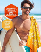 VENTURE 4TH Microfiber Beach Towel: Quick-Dry, Compact, Sand-Free, Absorbent, Sandproof and Lightweight - Perfect for Camping, Beach, and Roadtrips (Orange Mandala Design | 35x78 inches)