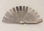 Offset Feeler Gauge Set - 16 Blades for Gap Width or Thickness, .005-.020 inch / .127-.508 mm, Inches & Millimeters Imprinted