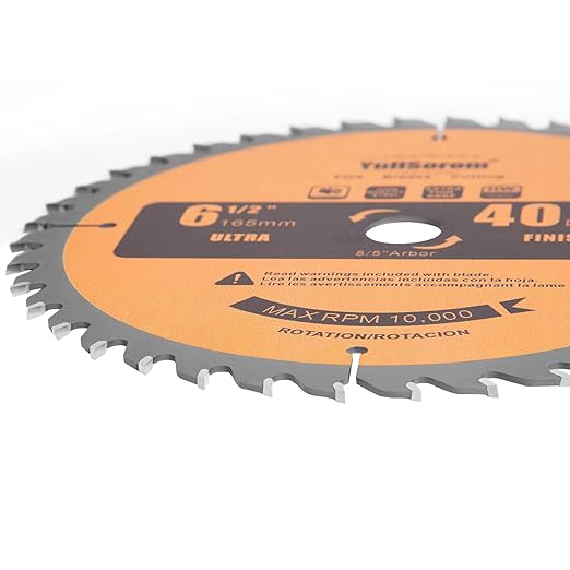 6-1/2 inch Circular Saw Blade 40T Combo Pack with 5/8" Arbor，Ultra Fine Finish for Wood Cutting, Thin-Kerf