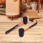 4 PCS 12 OZ Rubber Mallet, Rubber Hammer Head, Rubber Mallet Set With Black-Yellow Fiberglass Handle Perfect For Wood, Metal, Plastic, Glass, And Ceramics. By GENHAKON