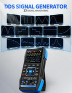 FNIRSI 2C53T Upgraded Handheld Oscilloscope, 50MHz Bandwidth, 3IN1 Digital Oscilloscope Multimeter DDS Generator, 250MS/s Sampling Rate, 19999 Counts, Voltage, Current, Capacitor, Resistor, Diode Test