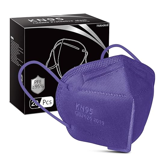 Hotodeal KN95 Face Mask,5 Layers Cup Dust Mask Against PM2.5 from Fire Smoke, Dust, for Men, Women, Essential Workers(Purple)