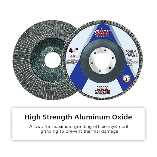 Sali 12 Pack Flap Disc 80 Grit 4.5" x 7/8-Inch Sanding Disc Bevel Type #29 Premium and Industrial Grade Angle Grinder Grinding Wheel High Performance Edge Grinding