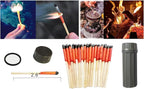 Emergency Fire Starter | Windproof & Waterproof Storm Matches with Waterproof Case & Wax Rope | Survival Gear for Camping, Hiking, Bushcraft, Bug Out Bag