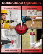 Saker PVC Pipe Reamer Kit, PVC Fitting Saver with 1-1/4inch,1-1/2inch, 2inch,3inch,4inch Head, For SCH40, ABS Pipe,CPVC Perfect for Plumbing Repairs, Fits Standard 1/2" Drill