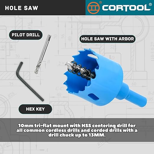 2 Inch Hole Saw with Arbor for Metal and Wood Cutting, Bi-Metal Hole Cutter, 2" Hole Saw Kit for Drywall, Wood, PVC Boards, Fiberglass and Vent Pipes