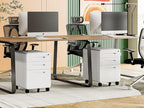 MIIIKO Mobile Filing Cabinet 3 Drawer, White Small File Cabinet with Lock Under Desk, Filing Cabinets for Home Office with Wheels, A4/Letter/Legal Hanging File Folders