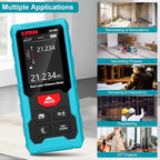 Kiprim 393ft Dual Laser Distance Measuring Tool LD120S, 120m Total Range, Electronic Level, Precise Measurements, and Pythagorean Function - Ideal for Construction, DIY, and Home Renovation