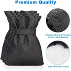 8Pack Outdoor Faucet Covers for Winter - Pro 6.7" W x 8.3" H Outdoor Water Faucet Cover Socks for Winter Freeze Protection Pipe Insulation Reusable Waterproof Insulated Spigot backflow Cover,Black