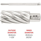 S&F STEAD & FAST Annular Cutter 1-1/8" Diameter 2" Cutting Depth, Mag Drill Bits with Pilot Pin for Magnetic Drill Press