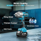 Seesii Impact Wrench 665 FT-LBS(900N.m) 3300IPM 1/2 Impact Gun High Torque Electric Cordless Impact Wrench with 21V 2x4.0Ah Battery 6 Sockets and Case for Home Car Truck Tire Lug Nut Removal Tool Set