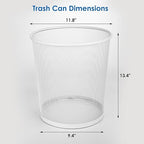 Office Mesh Trash Cans (10-Pack 6 Gal),Open Metal Wire Wastebaskets, Mesh Office Garbage Can, Waste Basket Trash Can for Near Desk,Recycling Garbage Container Bin for Home,School