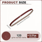 HARFINGTON 1 x 42 Inch Sanding Belts, 12 Pcs 120 Grits Aluminum Oxide Abrasive Belt Sander File Belt for Woodworking, Metal Polishing, Knife Sharpener