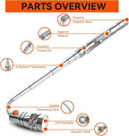 VIBELITE Extendable Magnetic Flashlight with Telescoping Magnet Pickup Tool-Cool Gadget Birthday for Men, Dad, Husband, Him, Father, Mechanic,Tech, Handyman, Boyfriend, Women, Silve