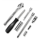 DNA MOTORING TOOLS-00144 72-Piece 1/4" Drive Socket Set with Ratchets, Adapters, Extensions - 4mm -14mm, 5/32 Inch- 9/16 Inch, Cr-V