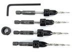 FTG USA Adjustable Wood Countersink Drill Bit Set 4 Pc #6 (9/64") with Tapered Drill Bit for Woodworking