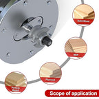 Professional 2PCS Round Over Style Rail and Stile Router Bits Set 1/2 Inch Shank, 3/8 Inch Cutting Depth, Up to 7/8 Inch Stock, Door Frame Shaper Cutters Raise Panel Making Router Bit Set