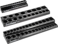 OEMTOOLS 22487 3 Piece Metric Magnetic Socket Organizers for Toolboxes, Socket Holder, Black Tool Box Organizer