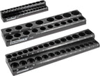 OEMTOOLS 22487 3 Piece Metric Magnetic Socket Organizers for Toolboxes, Socket Holder, Black Tool Box Organizer