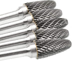 SF-5 Tungsten Carbide Burr Set Double Cut Rotary Burrs File(1/2” Cutter Dia X 1”Cutter Length) with 1/4'' (6.35mm) Shank for Die Grinder Drill Bits (Pack of 5)…