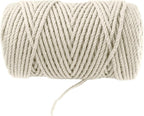 4mm x 300 Feet White Jute Rope, Twine for Gardening Tomato Climbing Plant Tie Floristry Crafts Gift Wrapping Packing Decor