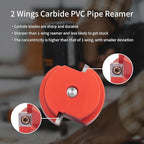 2 Wings PVC Pipe Reamer, Plastic PVC Pipe Fitting Saver Kit Fit into Standard 1/2" Drills 0.75inch Head Socket Saver Tool